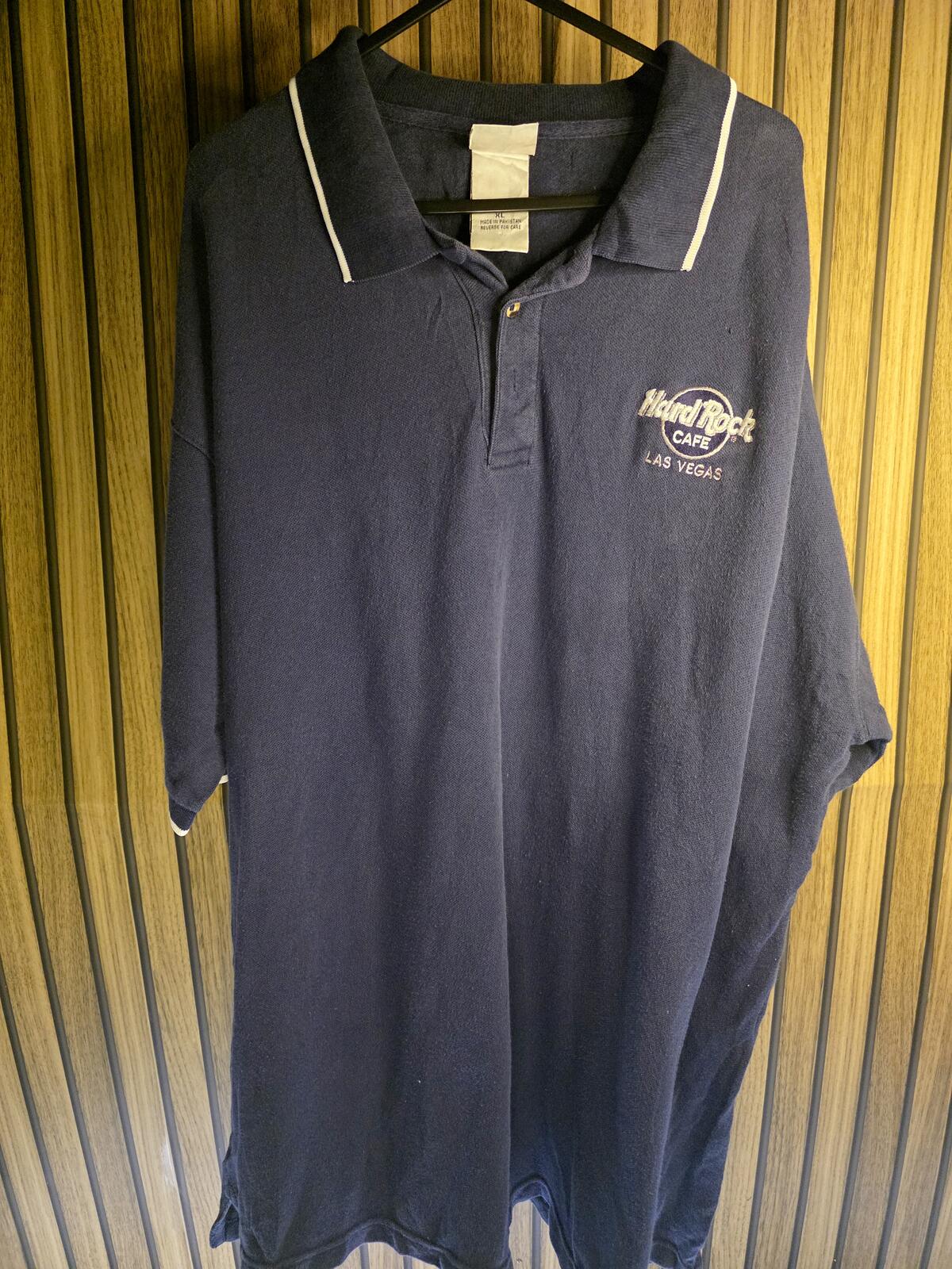 Hard Rock Cafe Las Vegas Polo Shirt Navy Blue XL