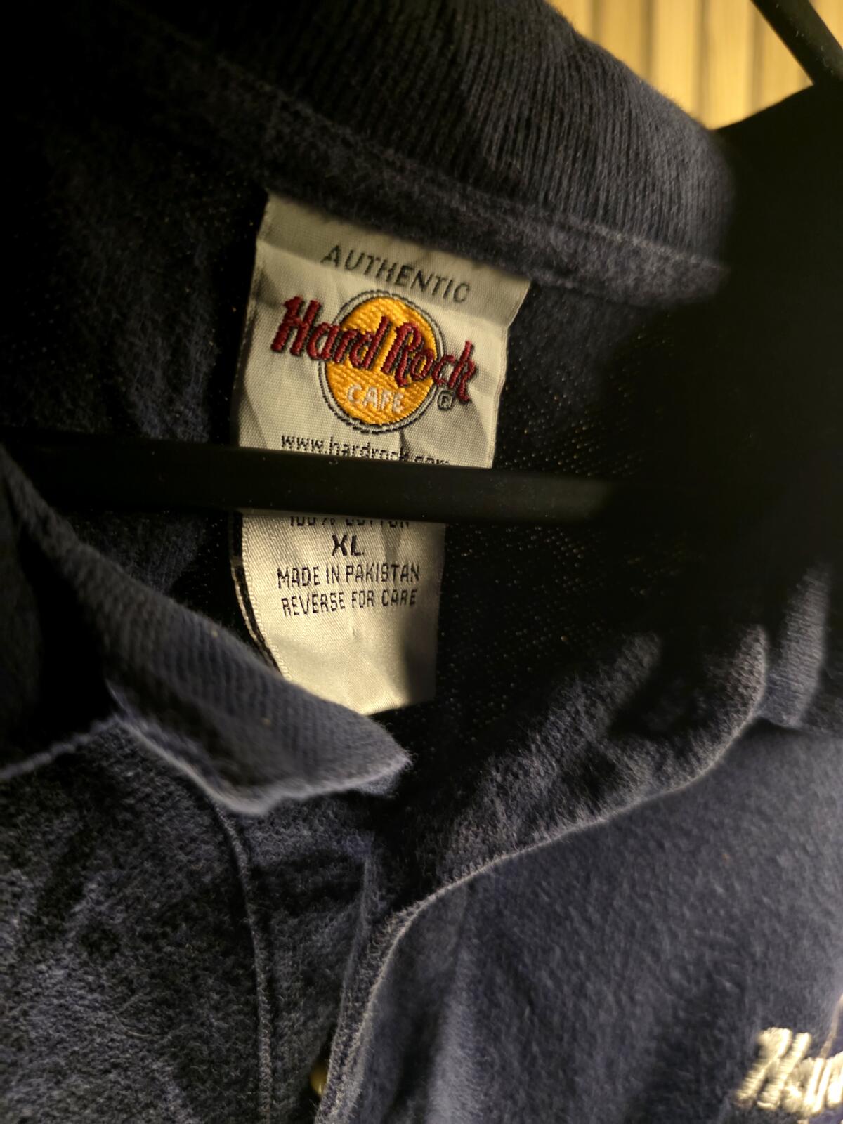 Hard Rock Cafe Las Vegas Polo Shirt Navy Blue XL