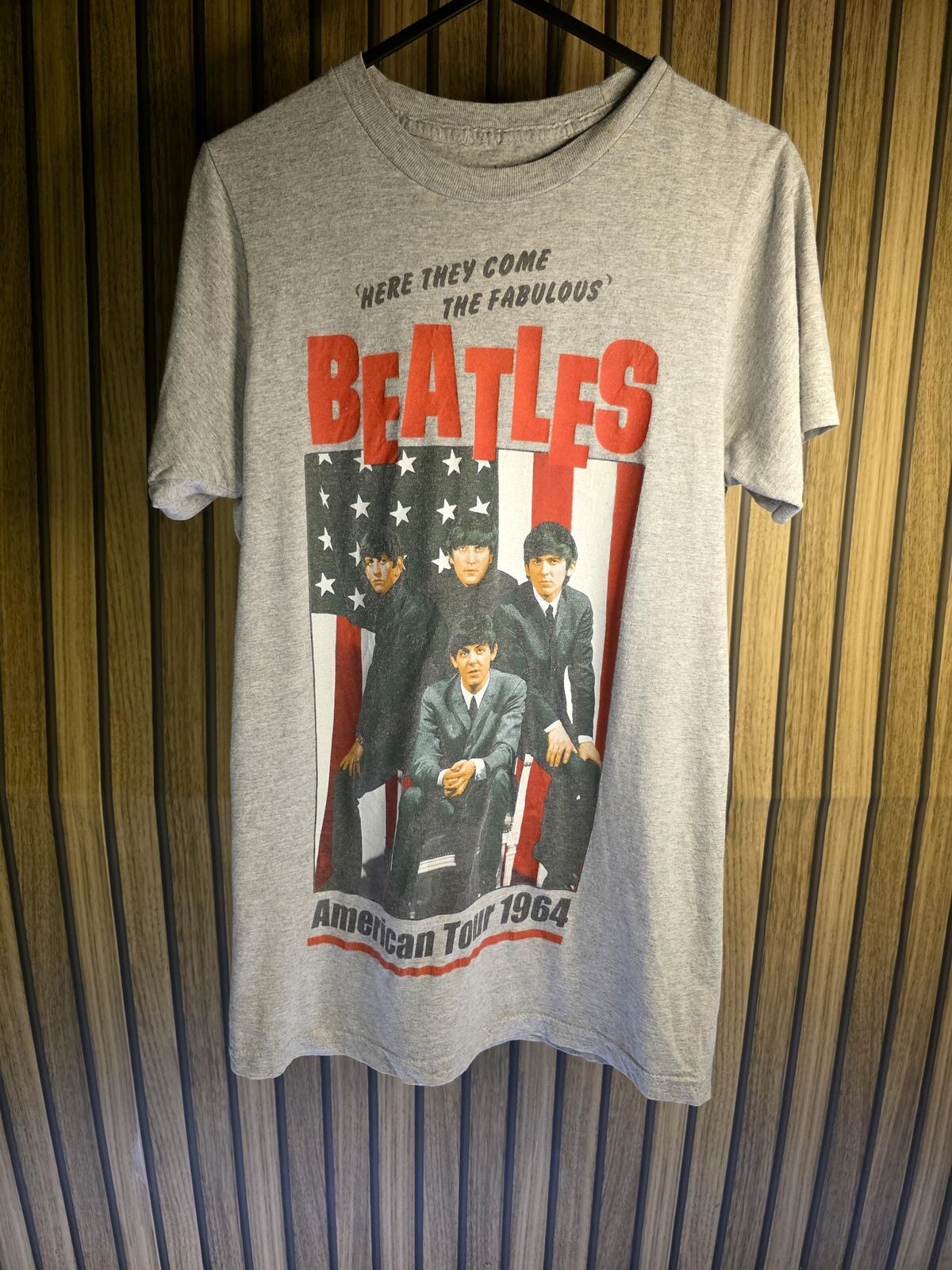 The Beatles American Tour 1964 Graphic T-Shirt Grey Size S