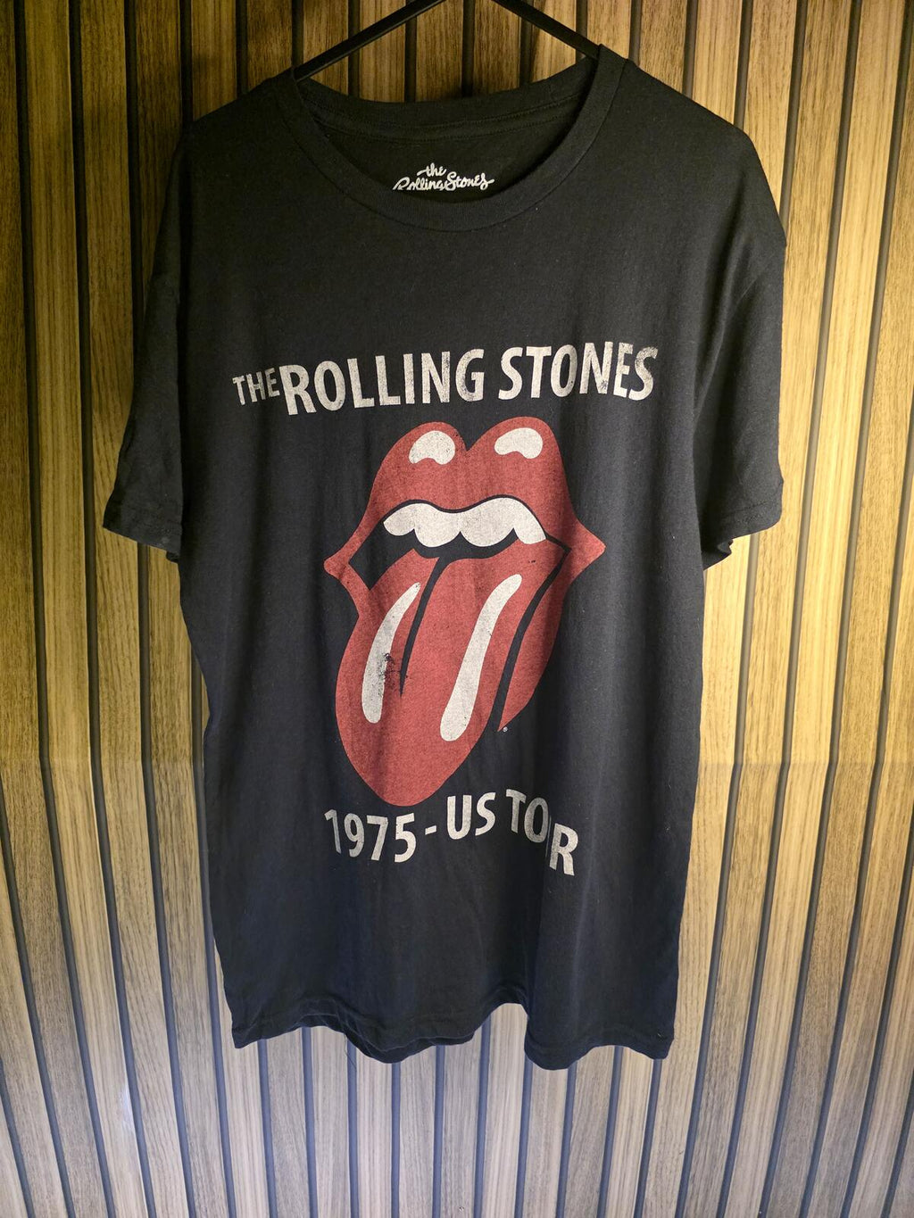 The Rolling Stones 1975 US Tour T-Shirt Black Size S