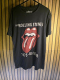 The Rolling Stones 1975 US Tour T-Shirt Black Size S