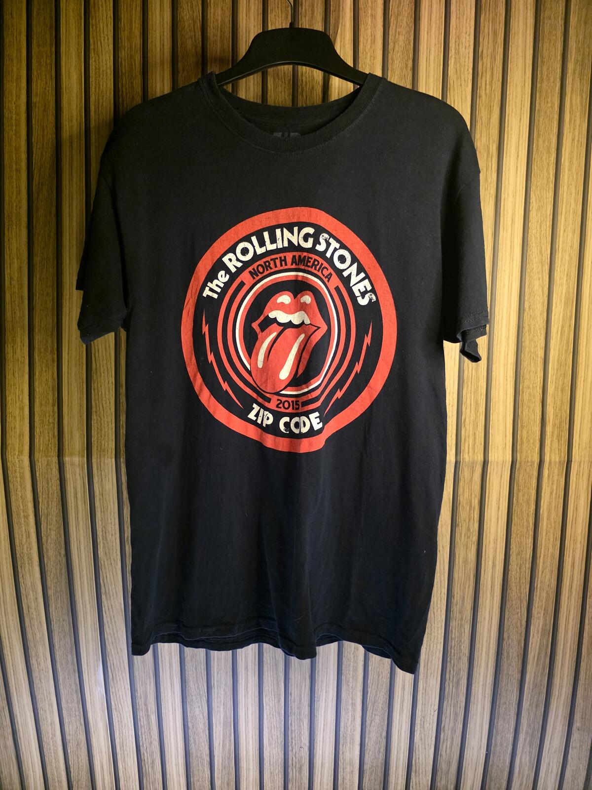 The Rolling Stones Zip Code Tour 2015 Black Graphic T-Shirt Medium