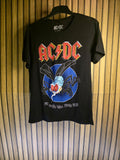 AC/DC Fly On The Wall Tour 1985 Black Cotton T-Shirt Size S
