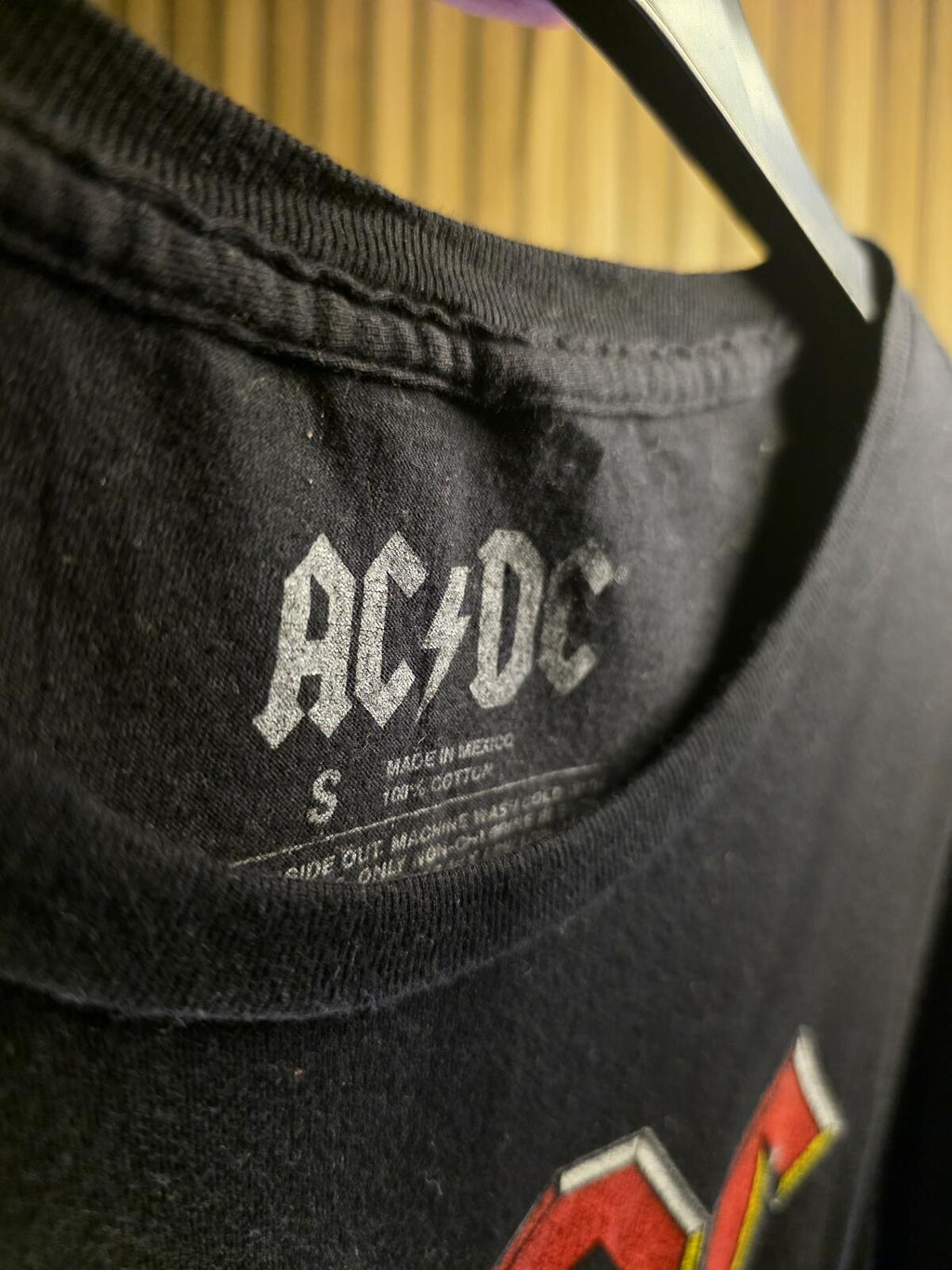 AC/DC Fly On The Wall Tour 1985 Black Cotton T-Shirt Size S