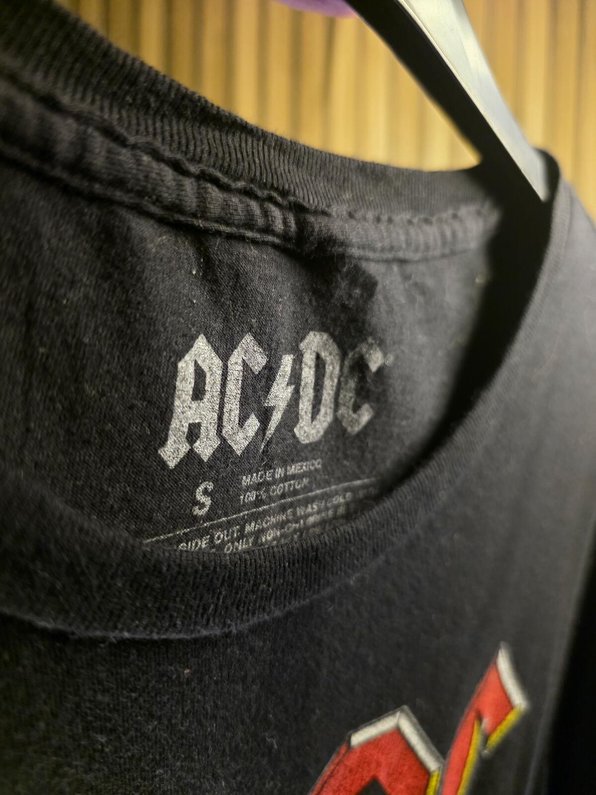 AC/DC Fly On The Wall Tour 1985 Black Cotton T-Shirt Size S