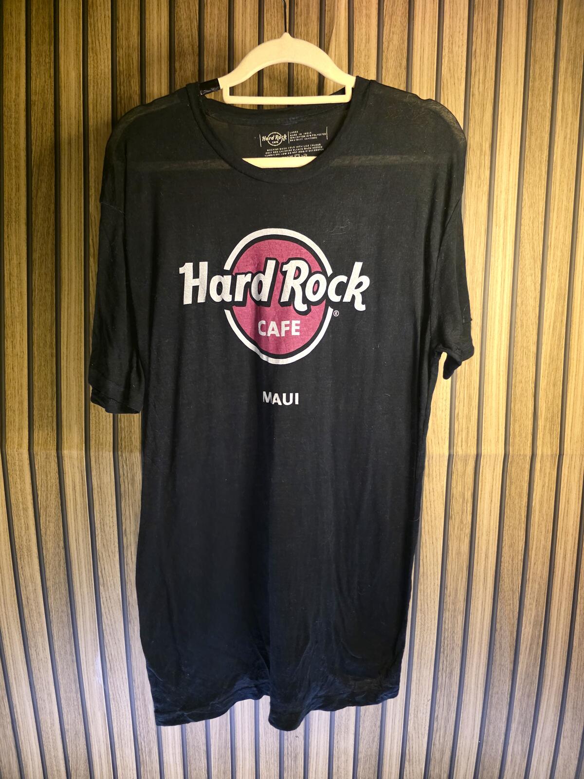 Hard Rock Cafe Maui Black Graphic T-Shirt Large