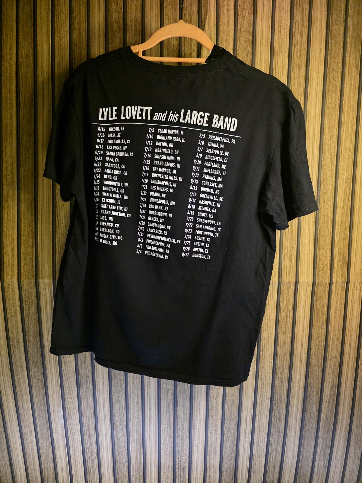 Lyle Lovett and His Large Band Tour T-Shirt Black Medium