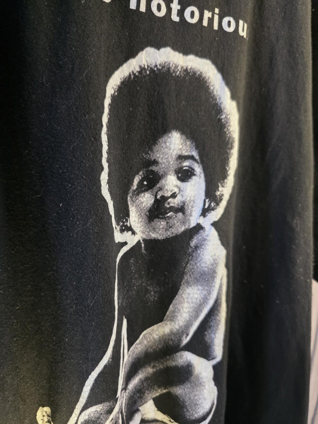 Notorious B.I.G. Baby Photo Graphic T-Shirt Black Large