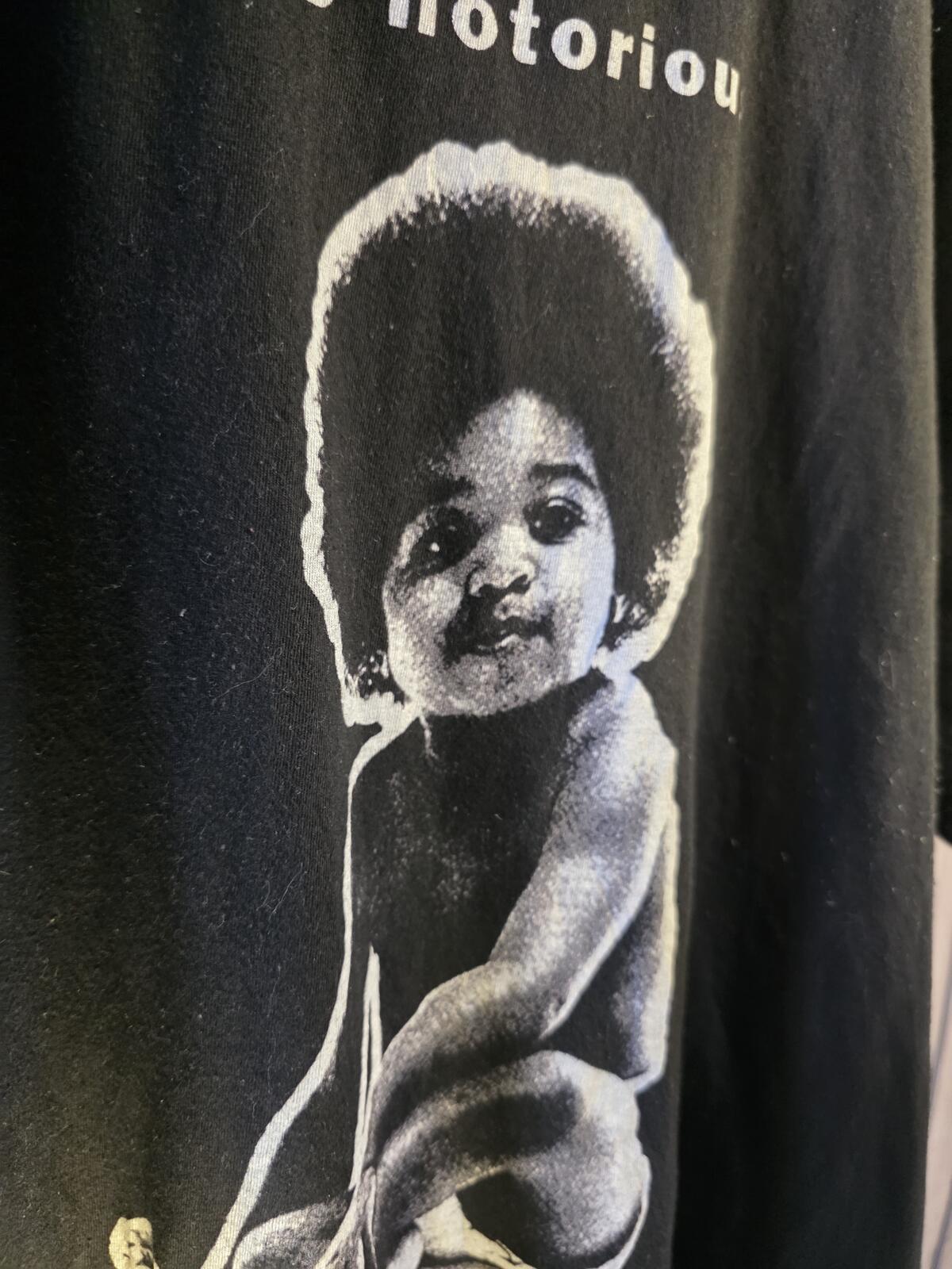 Notorious B.I.G. Baby Photo Graphic T-Shirt Black Large