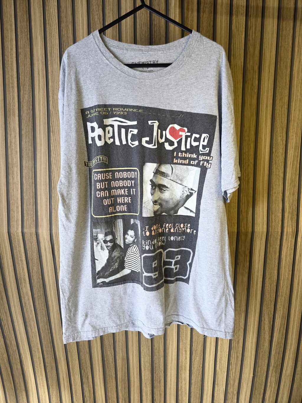 Poetic Justice Graphic T-Shirt Grey Size L