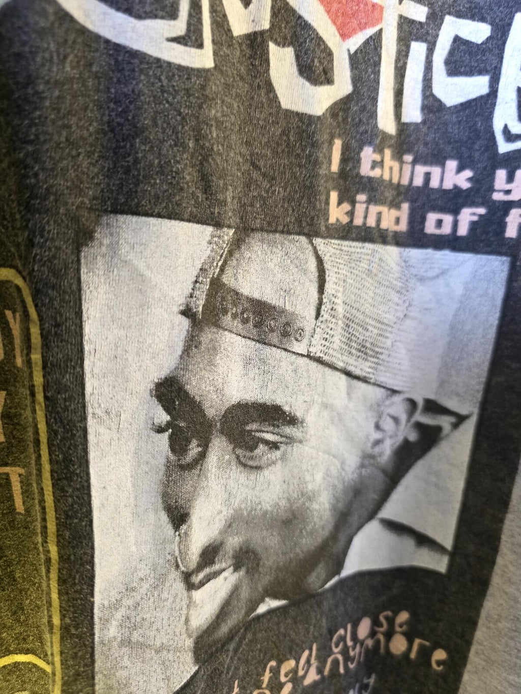 Poetic Justice Graphic T-Shirt Grey Size L