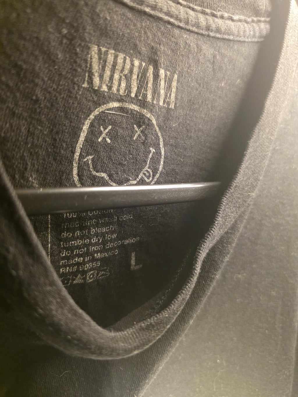 Nirvana Band T-Shirt Yellow Graphic Black Large