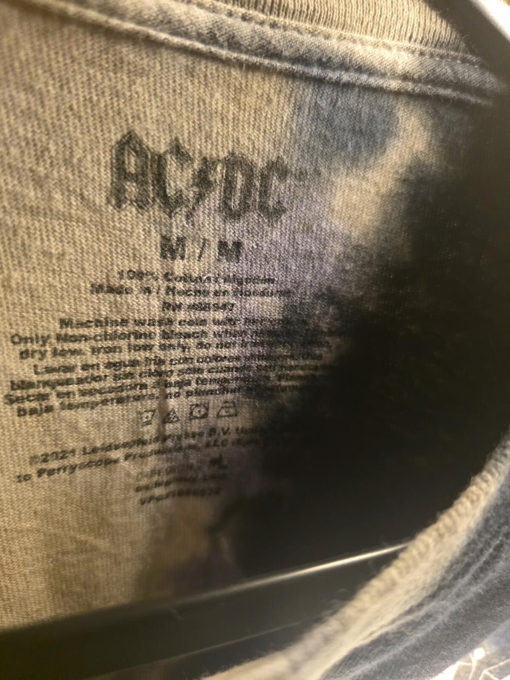 AC/DC Highway to Hell Tie-Dye T-Shirt Black Purple Beige Size M