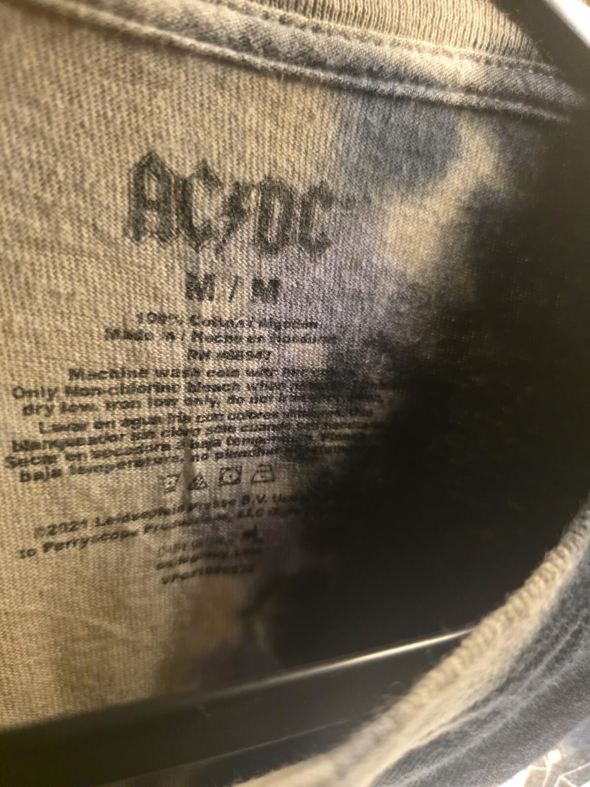 AC/DC Highway to Hell Tie-Dye T-Shirt Black Purple Beige Size M