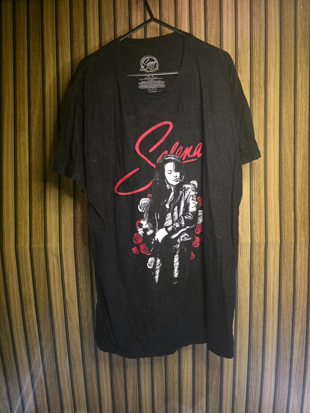 Selena Graphic T-Shirt Black Cotton Size L