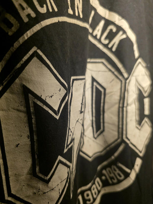 AC/DC Back In Black World Tour 1980-1981 Black T-Shirt Medium