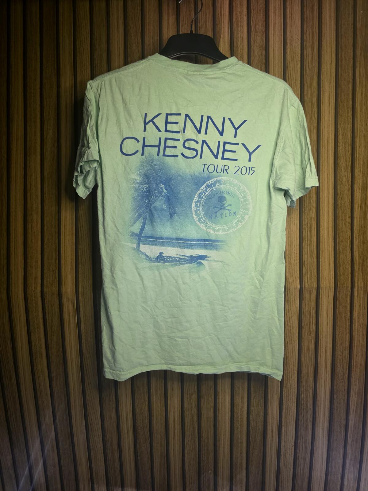Kenny Chesney The Big Revival Tour 2015 Graphic T-Shirt Light Green Small