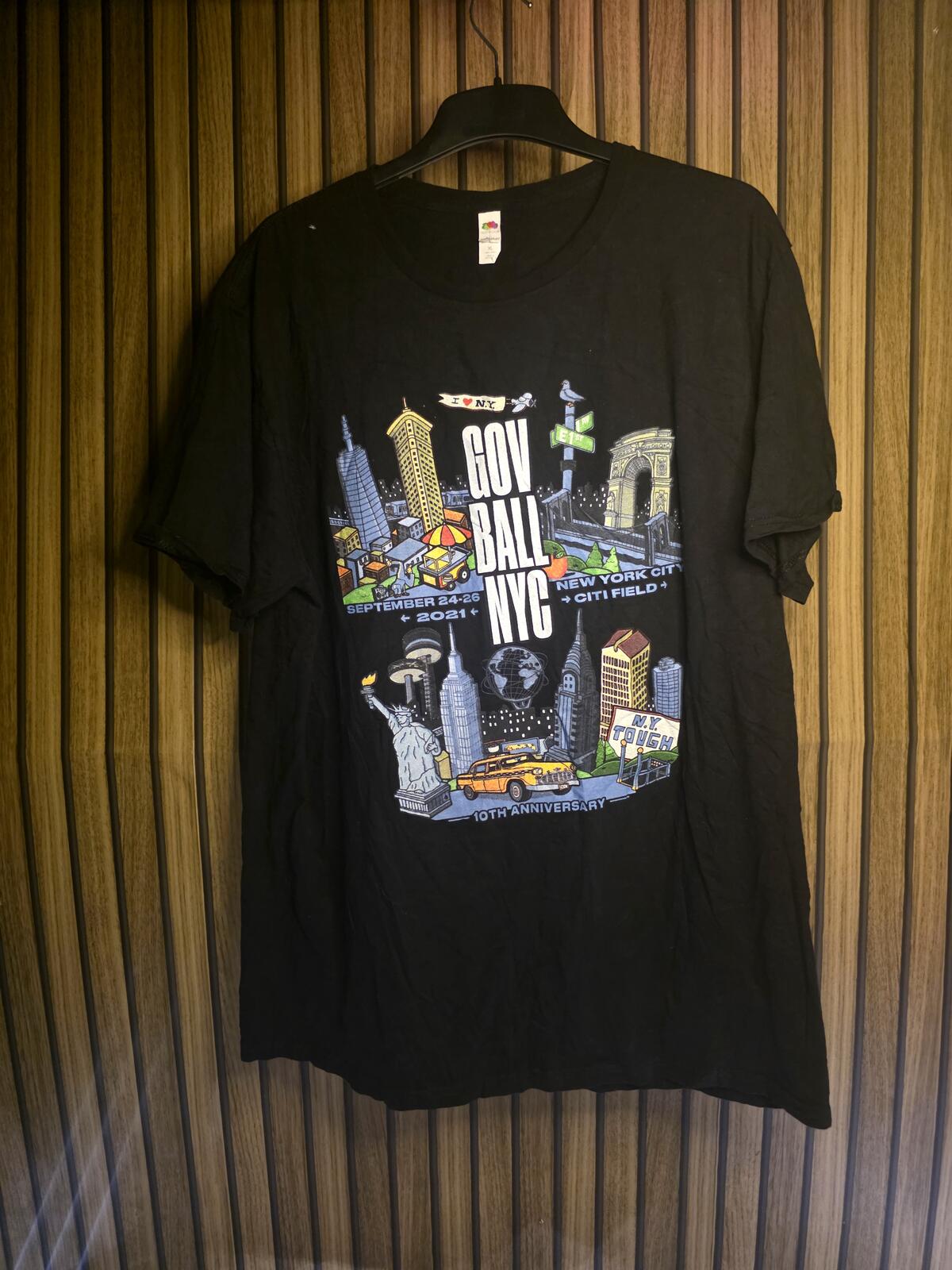 Fruit of the Loom Governors Ball NYC 2018 Tour T-Shirt Black XL