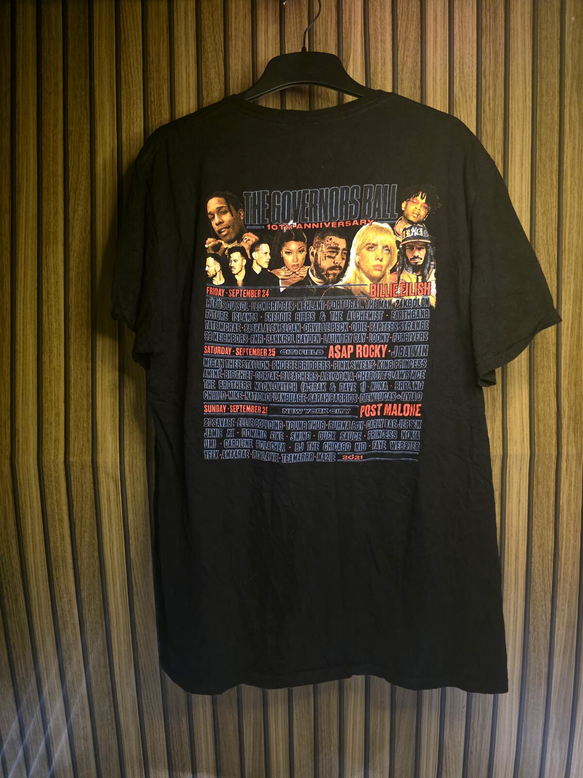 Fruit of the Loom Governors Ball NYC 2018 Tour T-Shirt Black XL