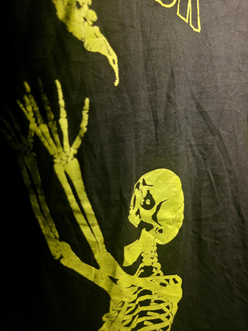 Happy Halloween Skeleton Graphic T-shirt Black Medium