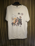 Kura x Demon Slayer Anime Graphic T-Shirt White Medium