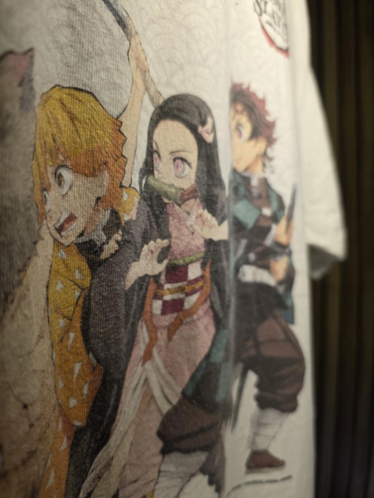 Kura x Demon Slayer Anime Graphic T-Shirt White Medium