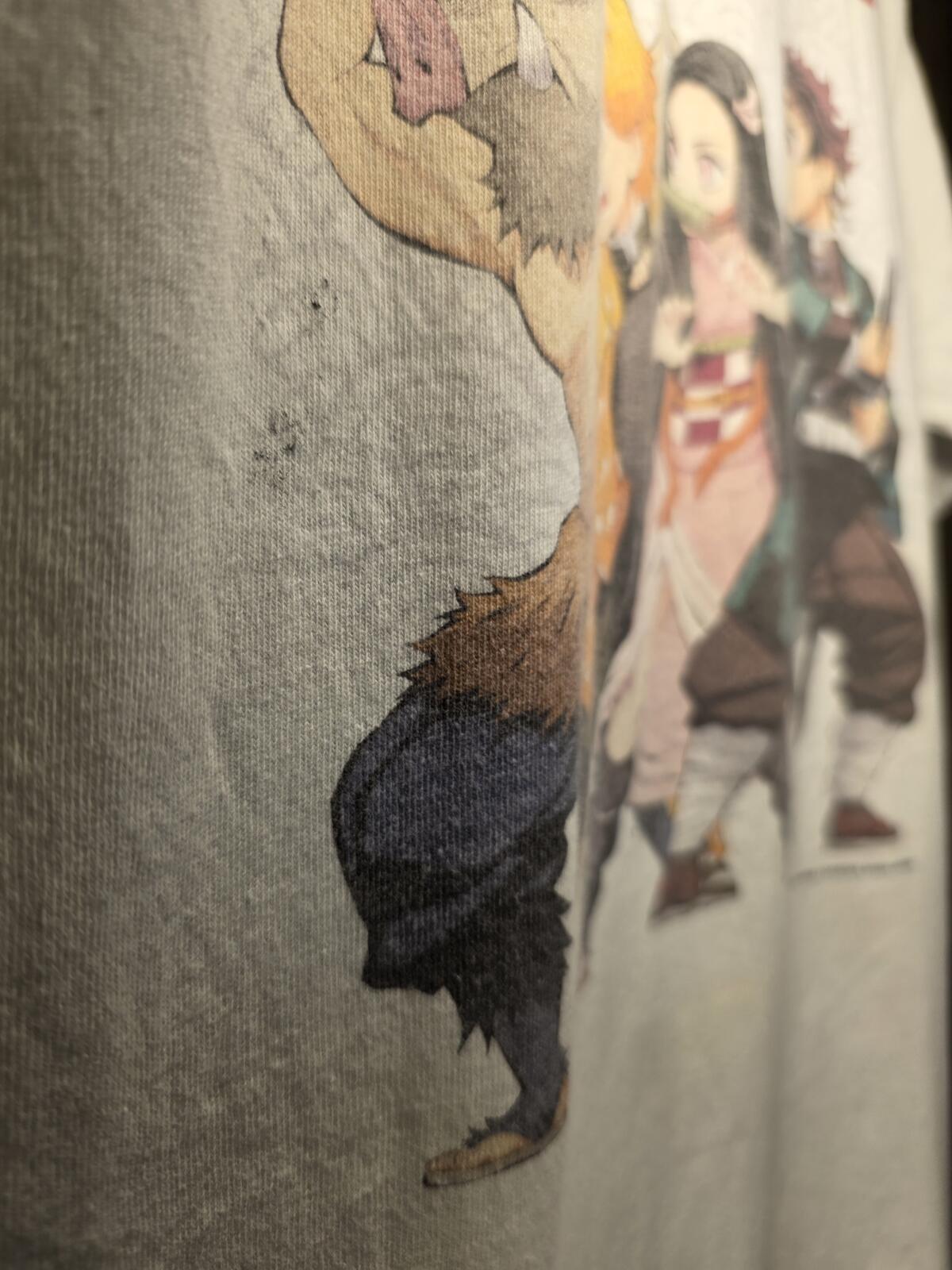 Kura x Demon Slayer Anime Graphic T-Shirt White Medium