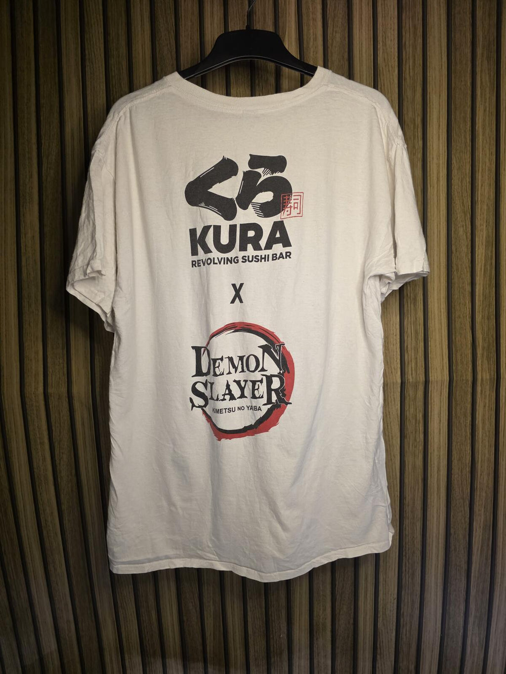 Kura x Demon Slayer Anime Graphic T-Shirt White Medium