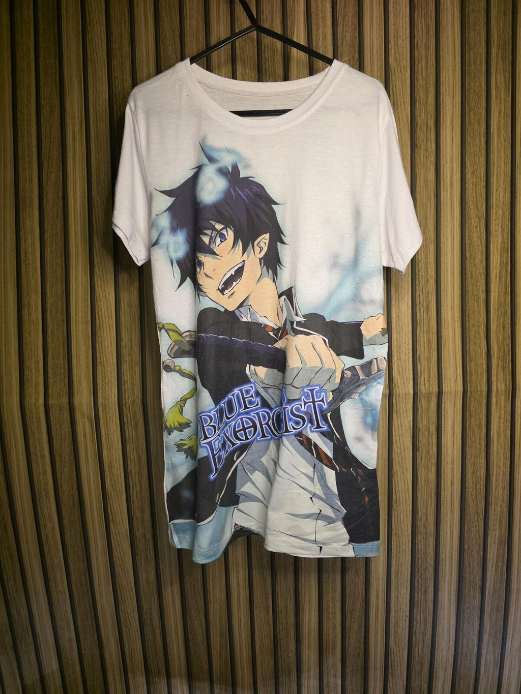 Blue Exorcist Anime Character Graphic T-Shirt White Large