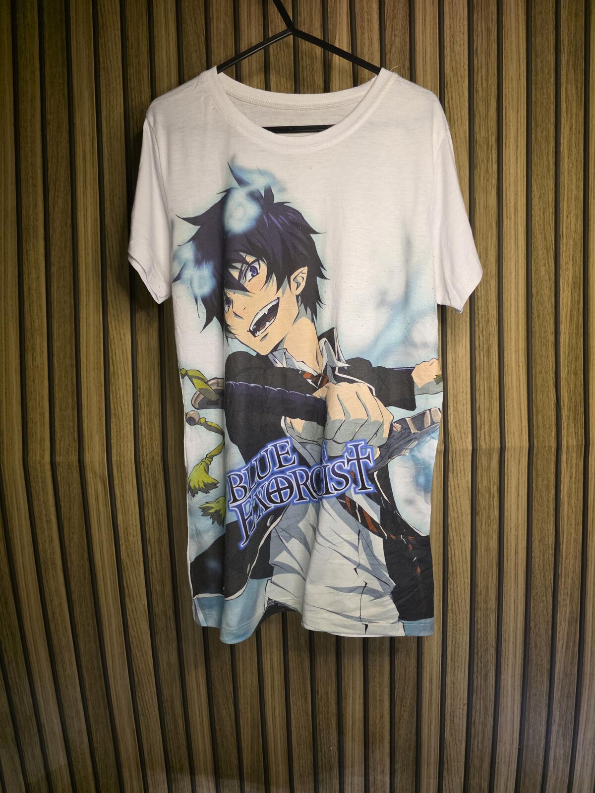 Blue Exorcist Anime Character Graphic T-Shirt White Large