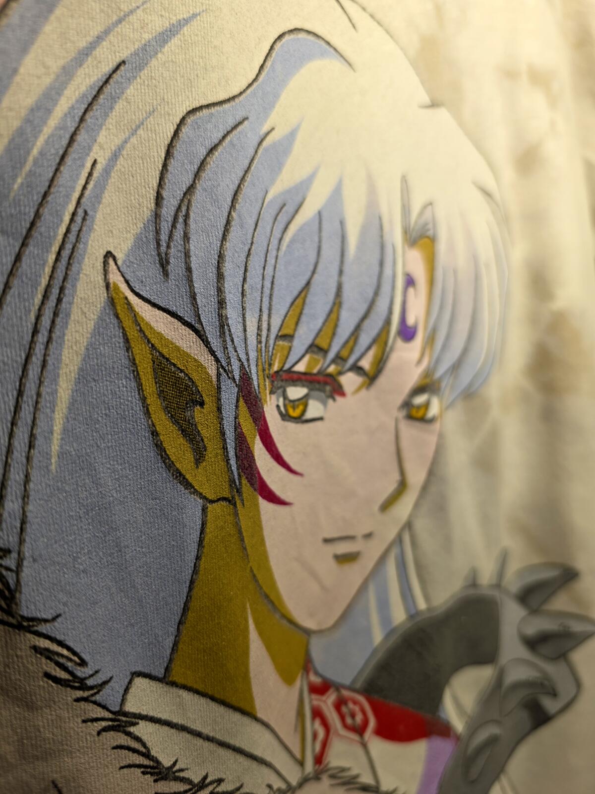 InuYasha Sasakomati Men's T-shirt Anime Graphic White Tie-Dye Size M
