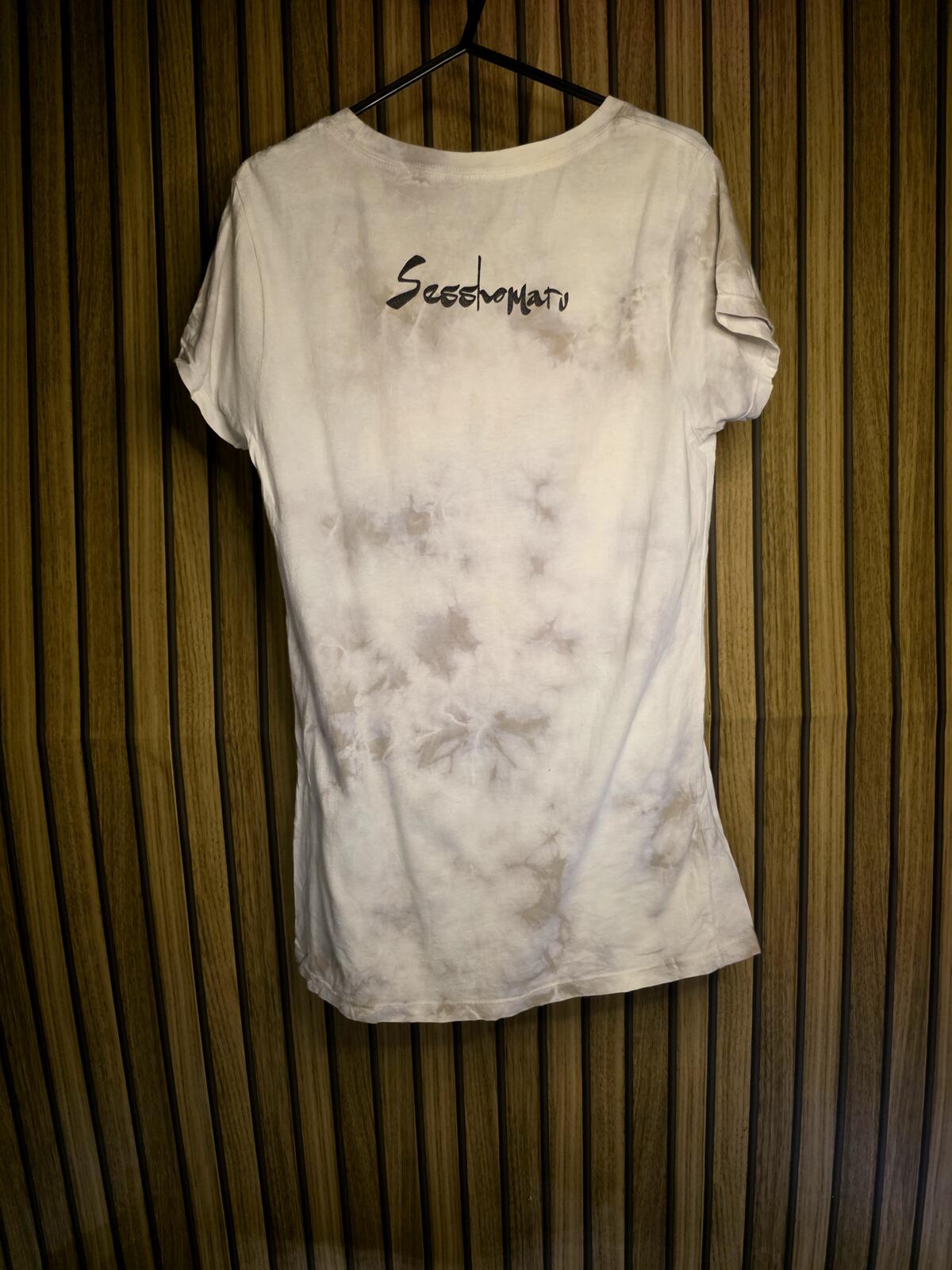 InuYasha Sasakomati Men's T-shirt Anime Graphic White Tie-Dye Size M