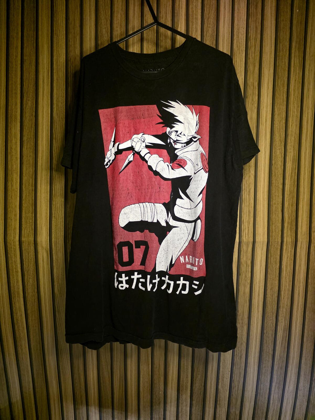 Naruto Shippuden Kakashi Graphic T-Shirt Black Large