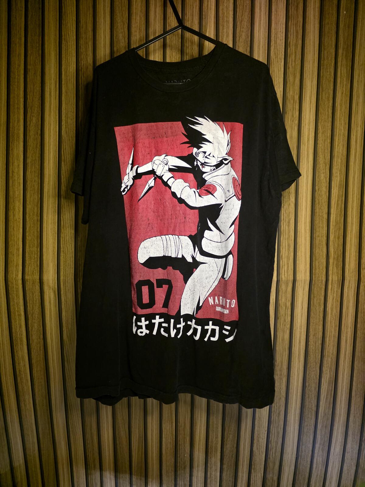 Naruto Shippuden Kakashi Graphic T-Shirt Black Large