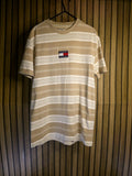 Tommy Jeans Striped T-Shirt Beige White Small