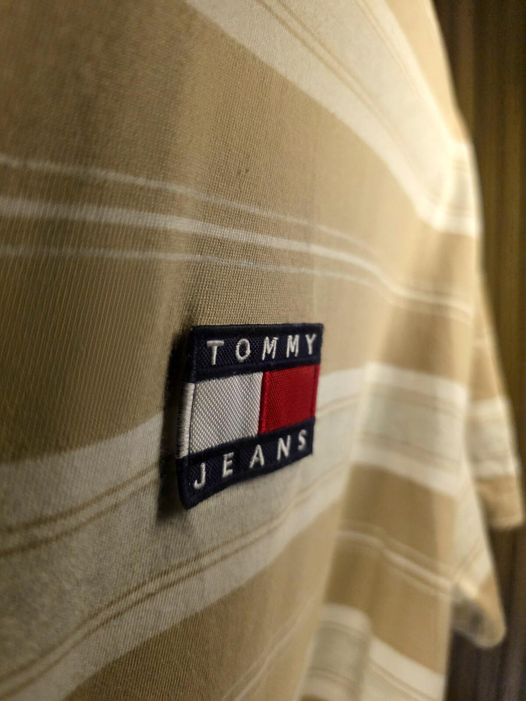 Tommy Jeans Striped T-Shirt Beige White Small
