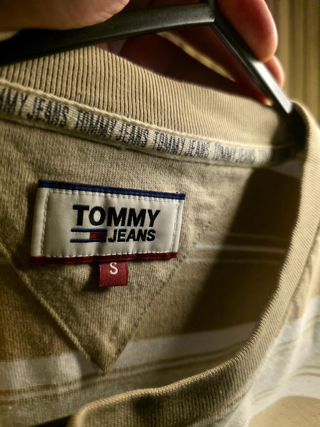 Tommy Jeans Striped T-Shirt Beige White Small