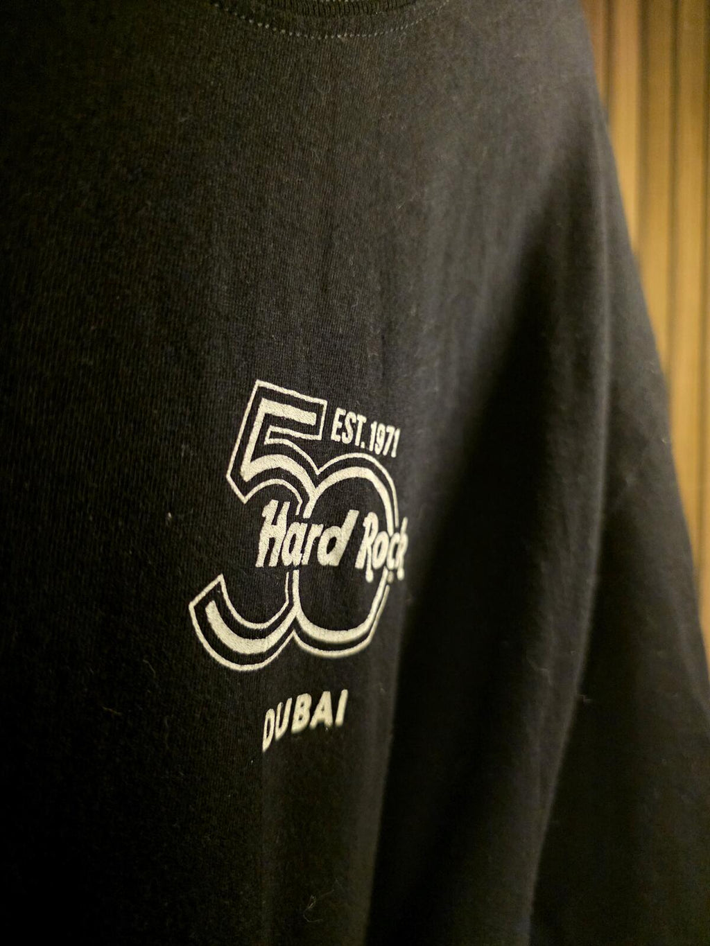 Hard Rock 50th Anniversary Dubai Black Graphic T-Shirt Size L