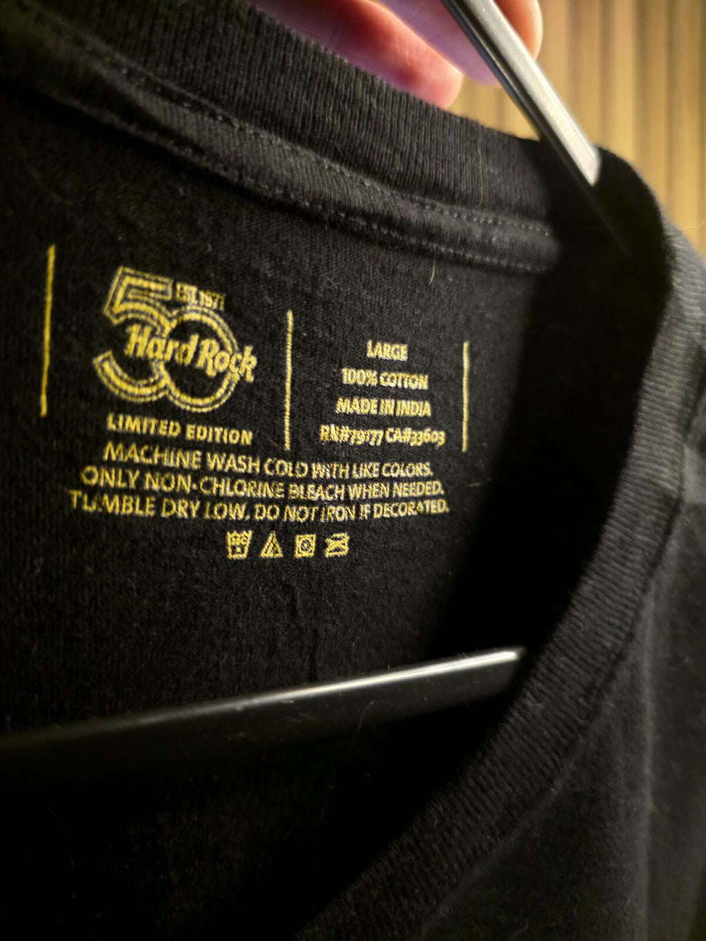Hard Rock 50th Anniversary Dubai Black Graphic T-Shirt Size L