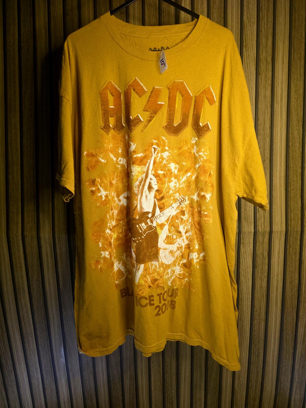 AC/DC Black Ice Tour 2018 Graphic T-shirt Mustard Yellow Large