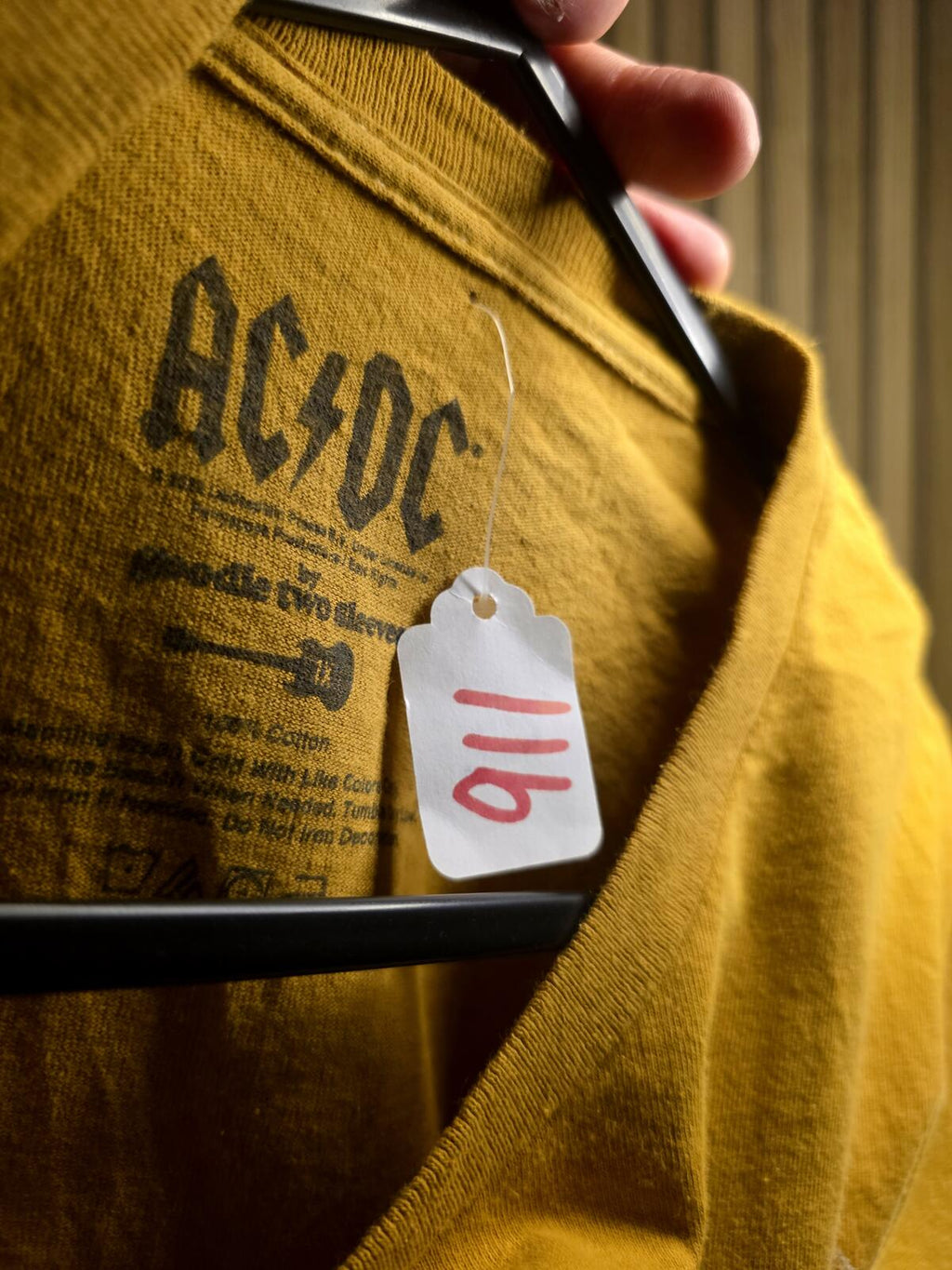AC/DC Black Ice Tour 2018 Graphic T-shirt Mustard Yellow Large