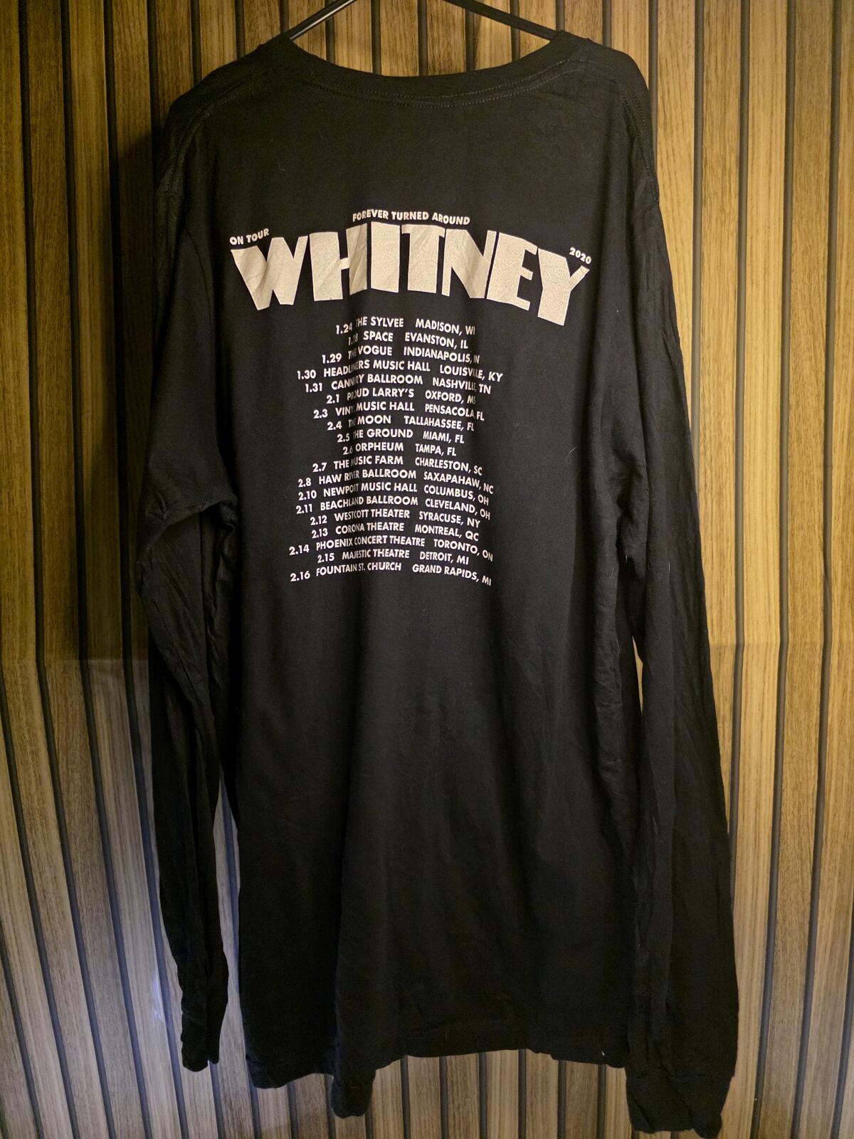 Whitney Houston Long Sleeve Tour T-Shirt Black Size XL
