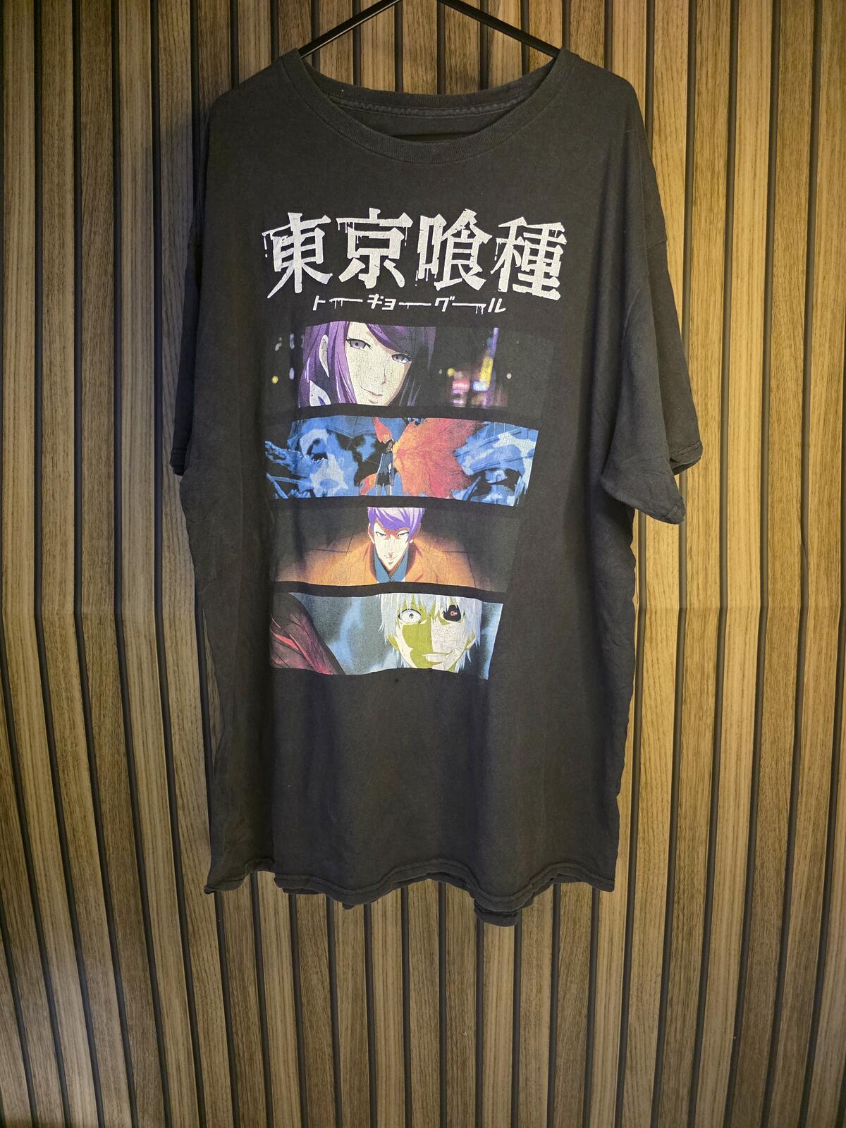 Tokyo Ghoul Graphic T-Shirt Black Anime Print Size XL