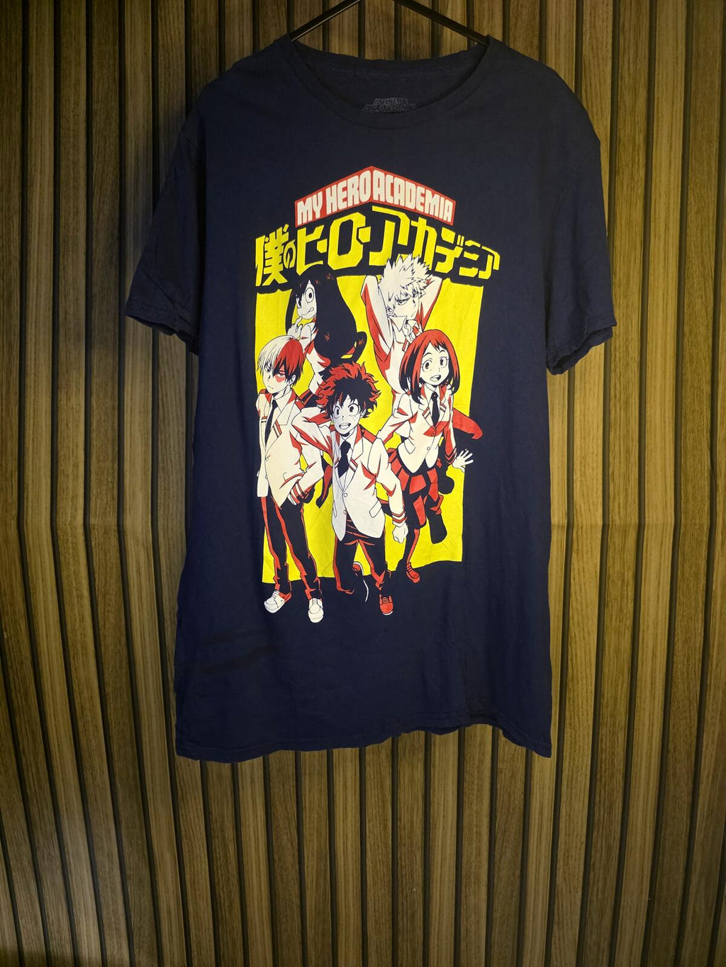Funimation My Hero Academia Anime Graphic T-Shirt Navy Blue Size L