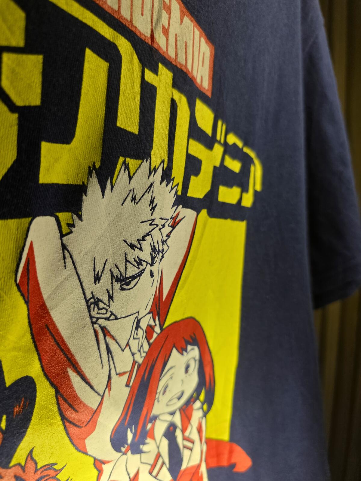 Funimation My Hero Academia Anime Graphic T-Shirt Navy Blue Size L