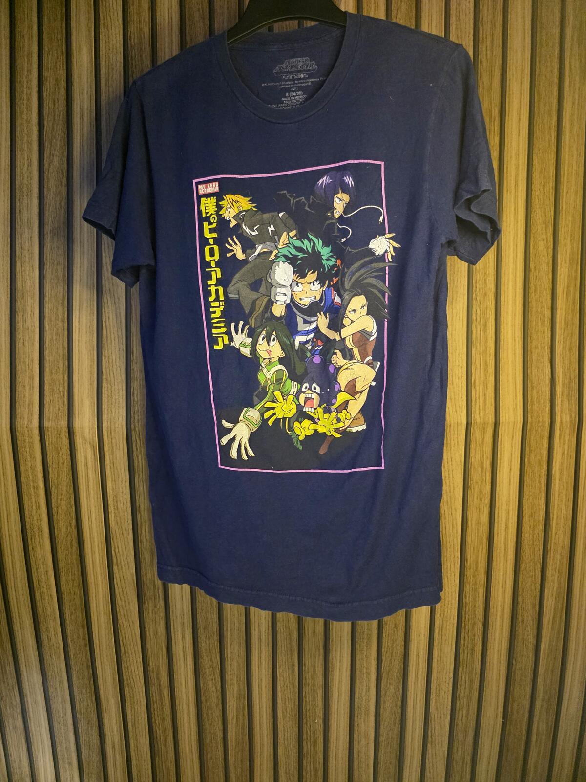 Marvel My Hero Academia Graphic T-shirt Navy Blue Size S