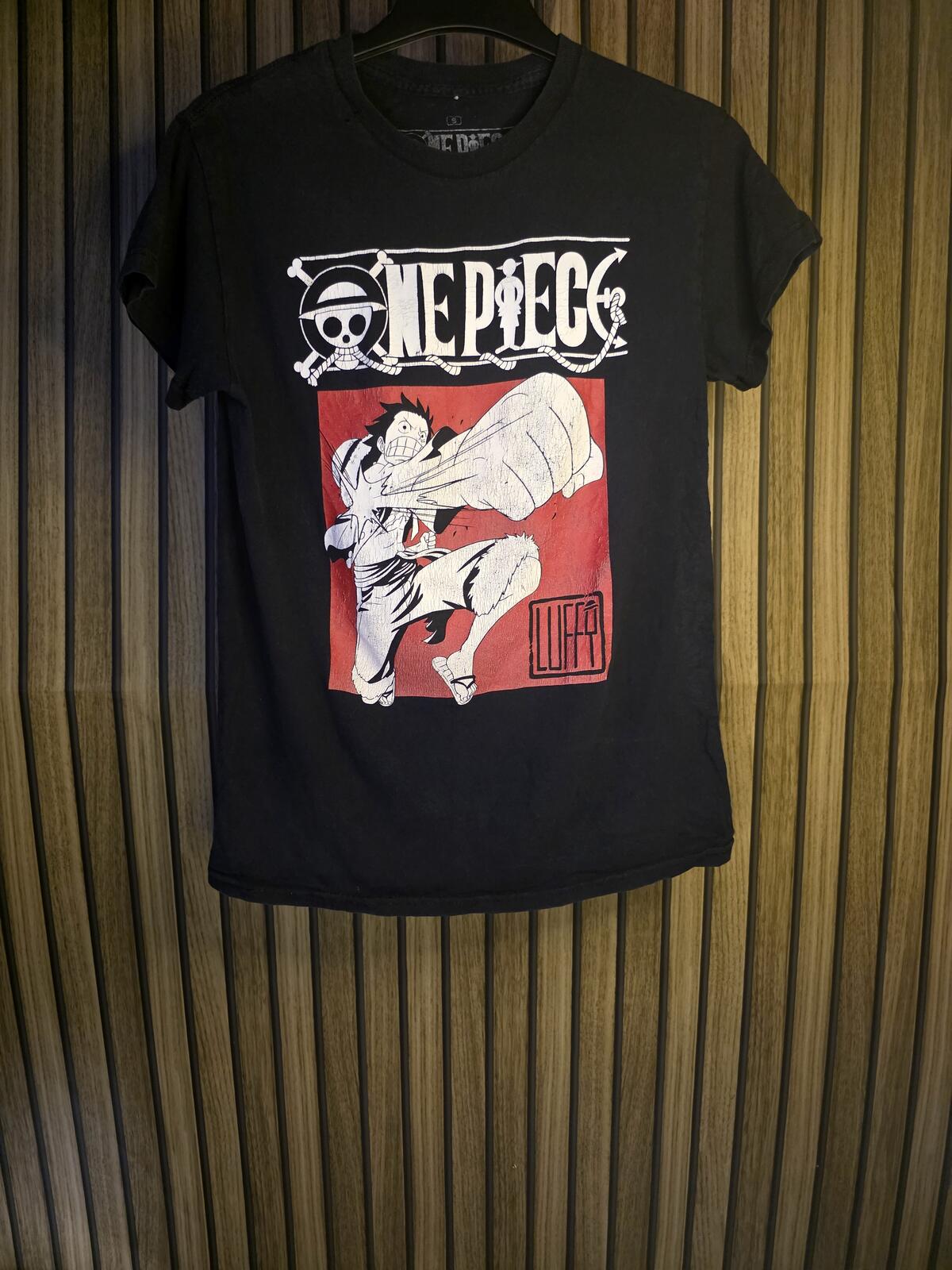 One Piece Luffy Graphic Black T-Shirt Small
