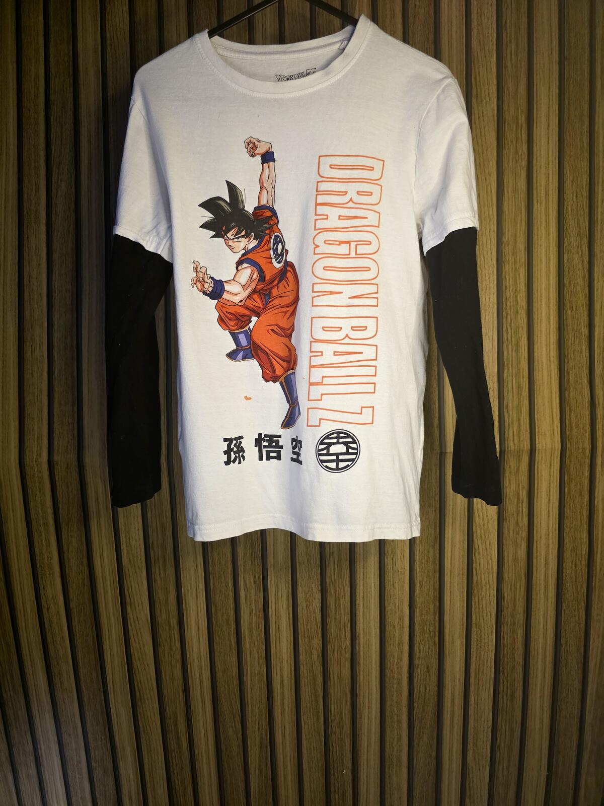 Dragon Ball Goku Graphic Long Sleeve T-Shirt White Black Size 10-11
