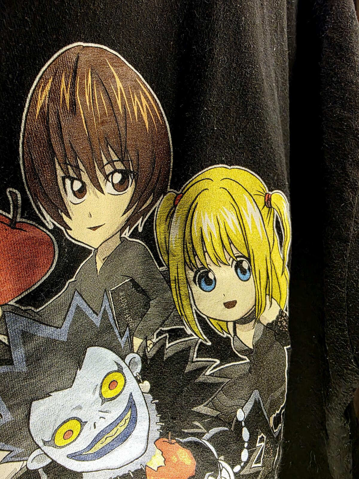 Death Note Anime Graphic Cropped T-Shirt Black 2X