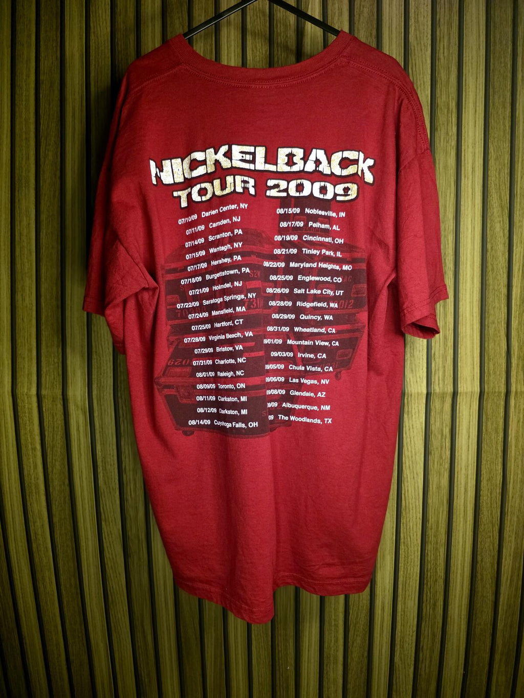 Vintage 2009 Nickelback Band Tour T-Shirt Red Large